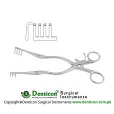 Adson Self Retaining Retractor 3 x 4 Blunt Prongs Stainless Steel, 24.5 cm - 9 3/4"
